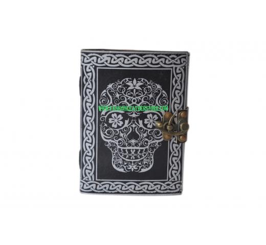 Handmade day of dead notebook leather journal diary